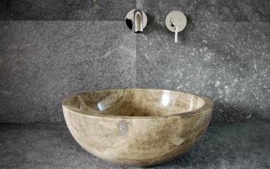 Naturstein Waschbecken Marmor Grey Emperador - Vessel