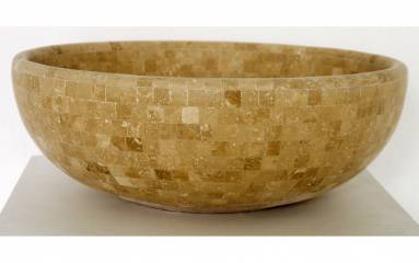 Naturstein Waschbecken Mosaik Beige Modell Vessel