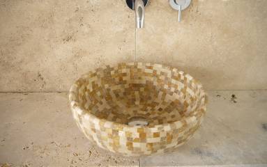 Naturstein Waschbecken Mosaik Mix Modell Vessel