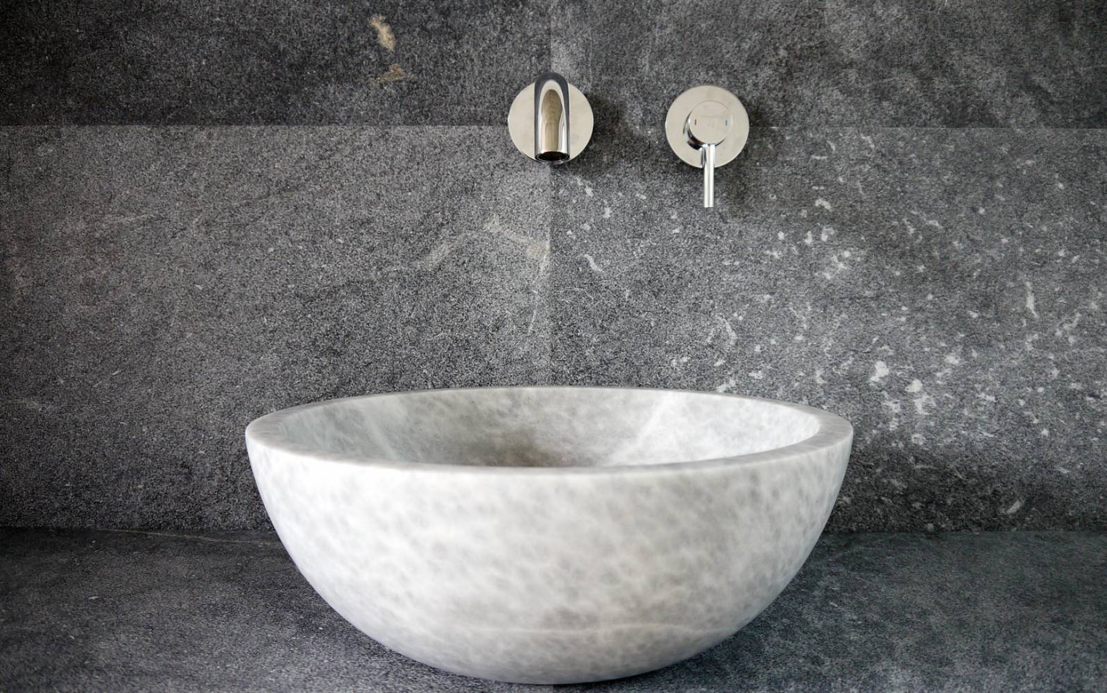 Naturstein Waschbecken Marmor Afyon grau - Vessel