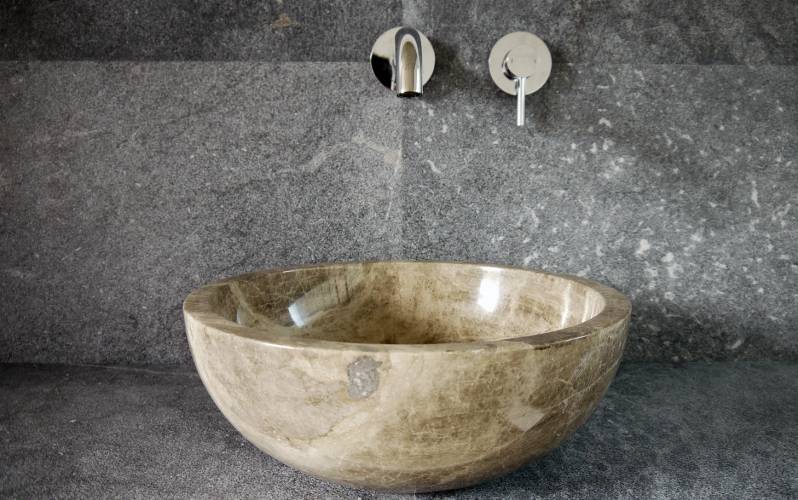 Waschbecken Marmor Emperador f�r das exklusive Bad