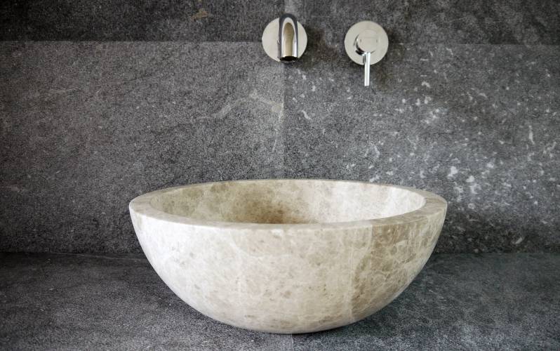 Marmor Waschbecken beige f�r edle Badezimmer