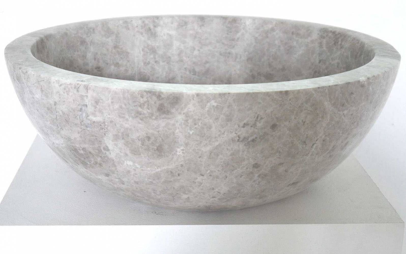 Naturstein Waschbecken Marmor Tundra grau - Vessel