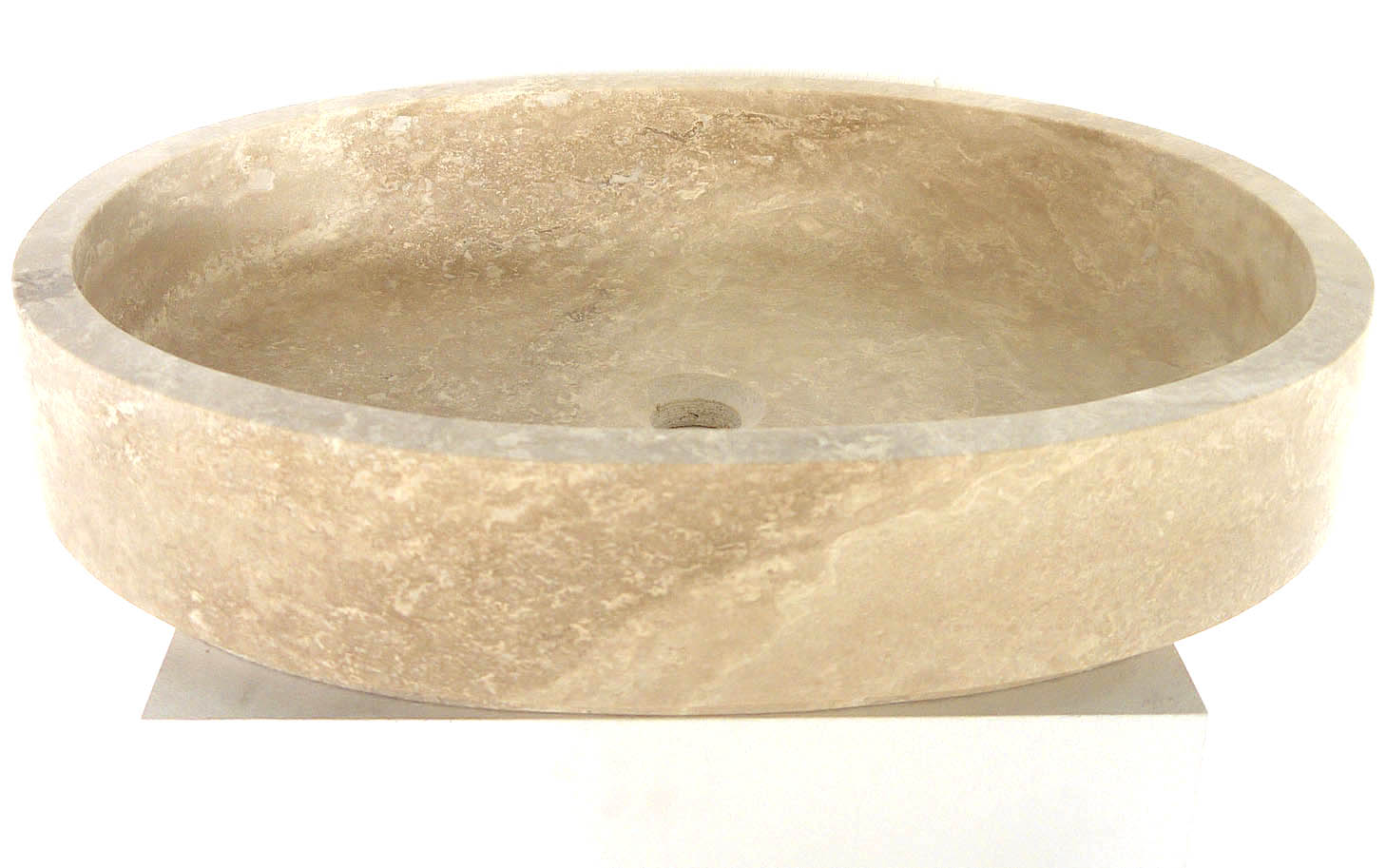 Aufsatzwaschbecken Oval 60 cm aus Travertin Naturstein