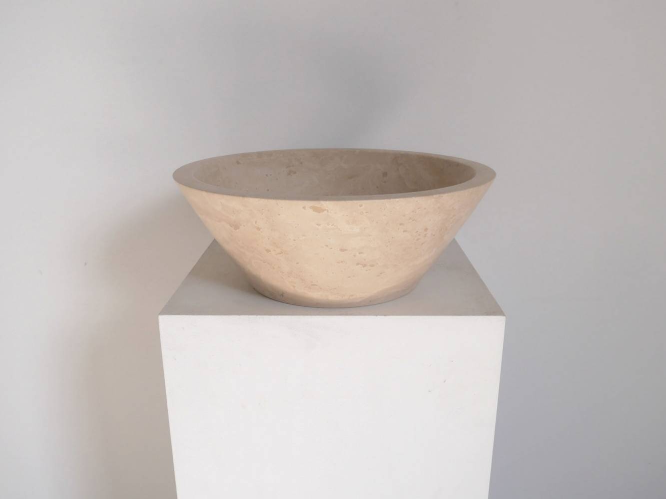 Stein Waschbecken Travertin beige Modell Konia