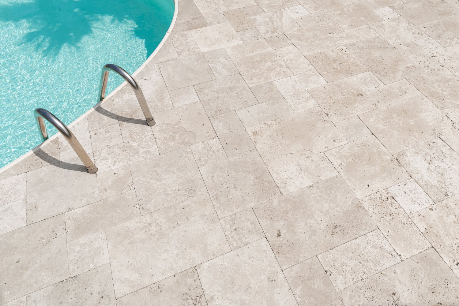 Travertin Terrassenplatten light beige 3 cm getrommelt
